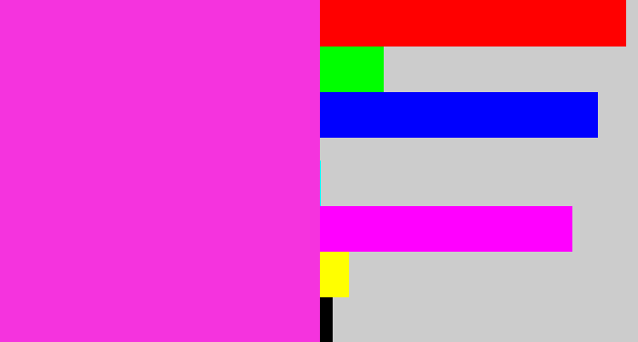 Hex color #f533de - pink/purple