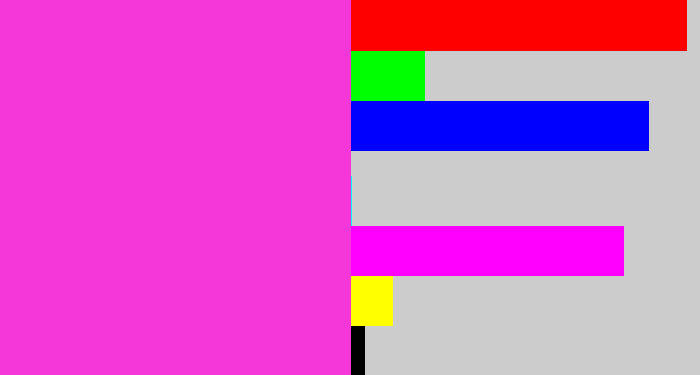 Hex color #f536d8 - purple pink