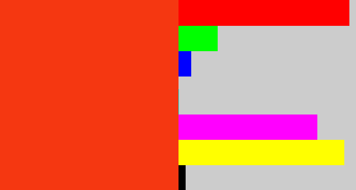Hex color #f53711 - vermillion