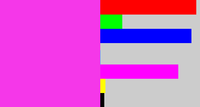 Hex color #f537e9 - pink/purple