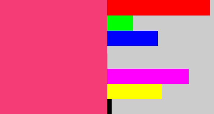 Hex color #f53c77 - warm pink