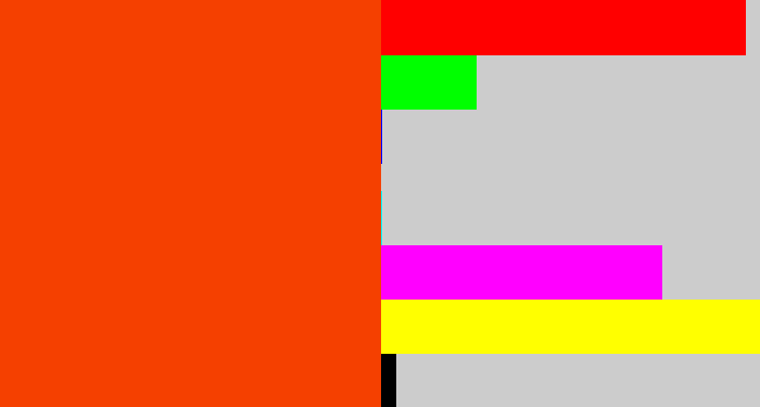 Hex color #f54000 - red orange