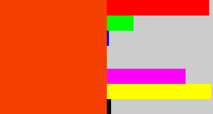 Hex color #f54004 - red orange