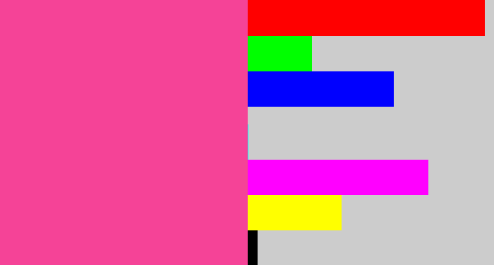 Hex color #f54397 - barbie pink