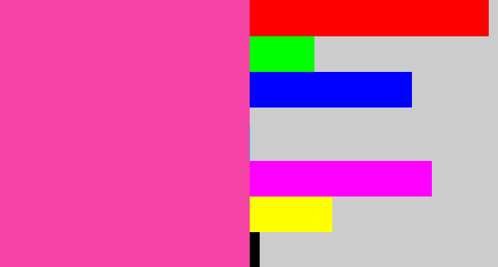 Hex color #f543a5 - barbie pink