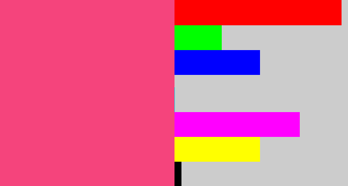 Hex color #f5447c - warm pink