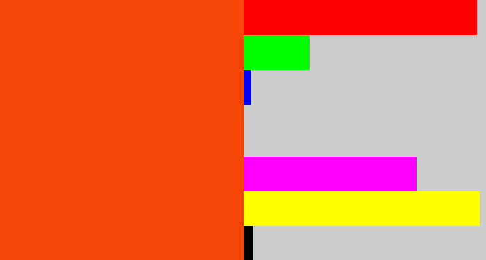 Hex color #f54608 - blood orange