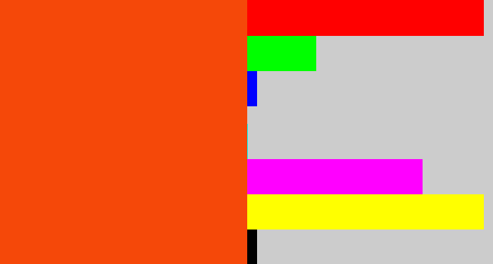 Hex color #f54809 - blood orange