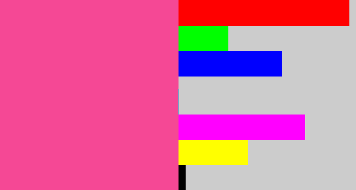 Hex color #f54895 - barbie pink