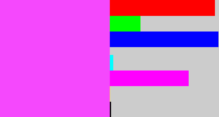 Hex color #f548fd - violet pink