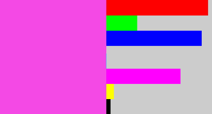 Hex color #f549e5 - purple pink