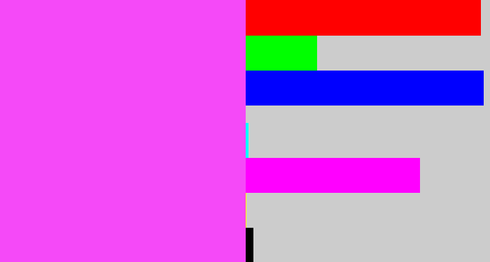 Hex color #f549f8 - light magenta