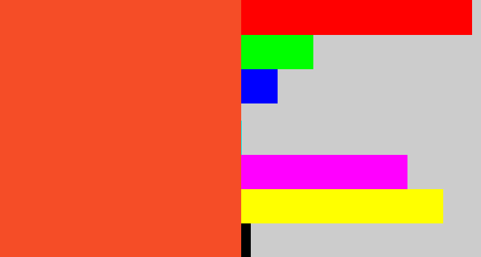 Hex color #f54d27 - orangey red