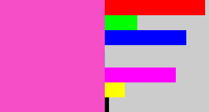 Hex color #f54ec6 - purpleish pink