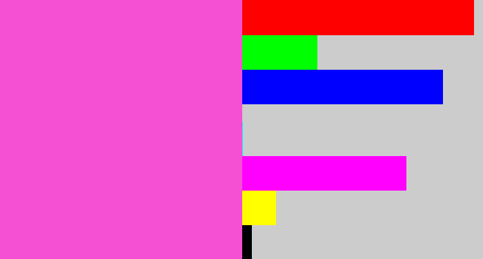 Hex color #f54fd3 - purpleish pink
