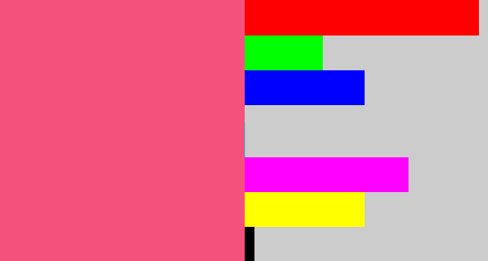 Hex color #f5517d - warm pink