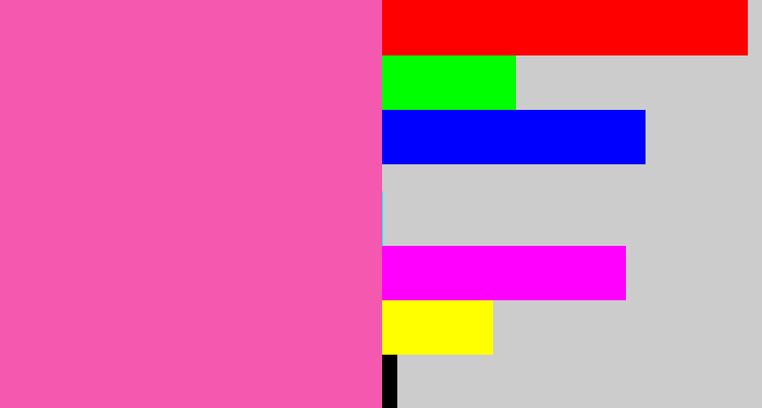 Hex color #f558af - bubble gum pink