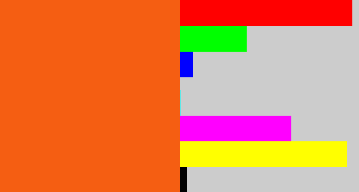 Hex color #f55e12 - bright orange