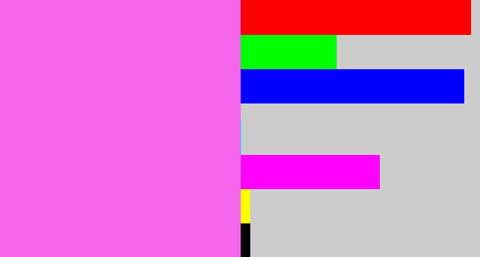 Hex color #f566ec - candy pink