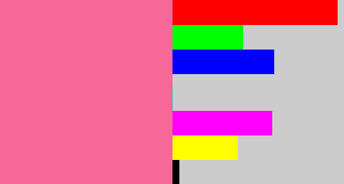 Hex color #f56897 - medium pink
