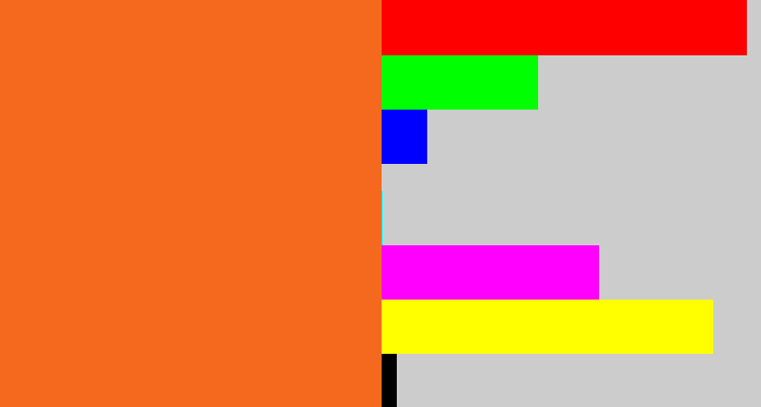 Hex color #f5691f - orange