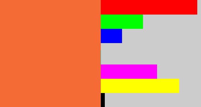 Hex color #f56b35 - dusty orange