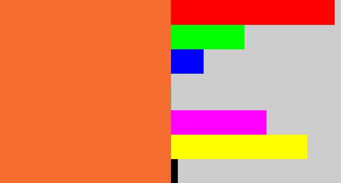 Hex color #f56d31 - dusty orange