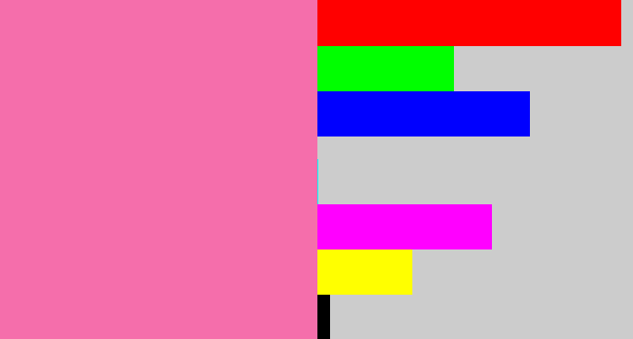 Hex color #f56eab - bubble gum pink