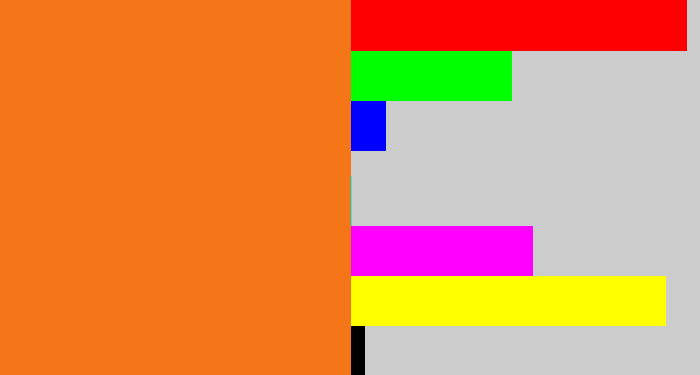 Hex color #f57519 - orange
