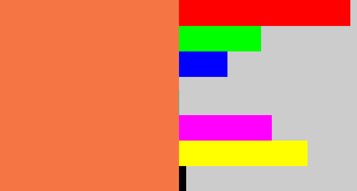 Hex color #f57644 - pinkish orange