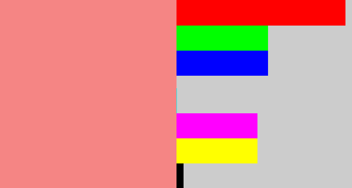 Hex color #f58584 - blush pink