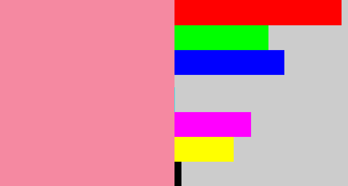Hex color #f589a1 - rose pink