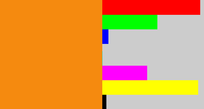 Hex color #f58a0f - tangerine