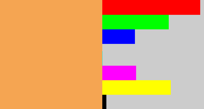 Hex color #f5a552 - pale orange