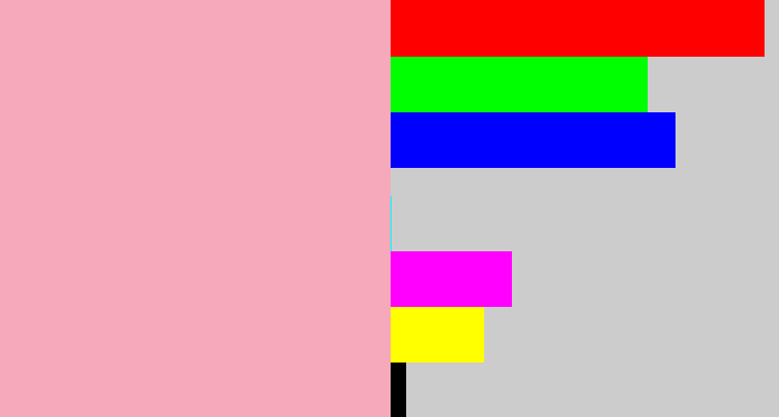 Hex color #f5a9bb - soft pink