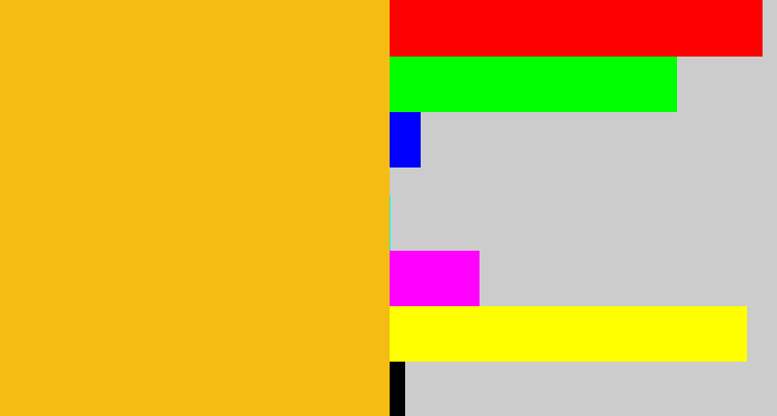 Hex color #f5bd14 - orangey yellow