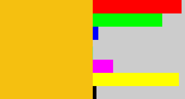 Hex color #f5c010 - golden rod