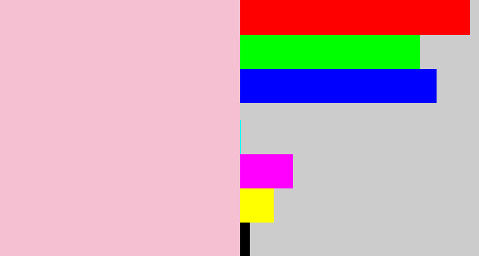 Hex color #f5c0d2 - pastel pink