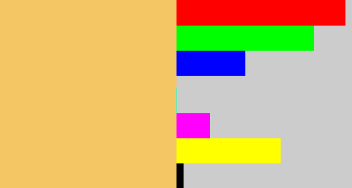 Hex color #f5c664 - light mustard