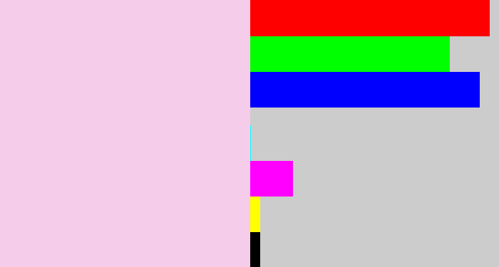 Hex color #f5ccea - light pink