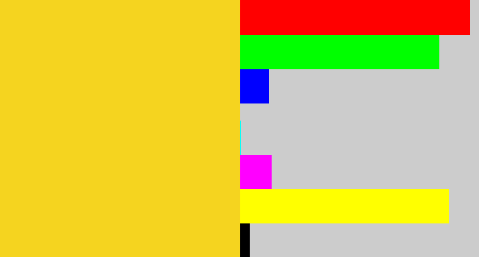 Hex color #f5d41f - sun yellow