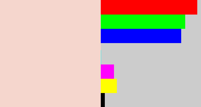 Hex color #f5d6cd - pale pink
