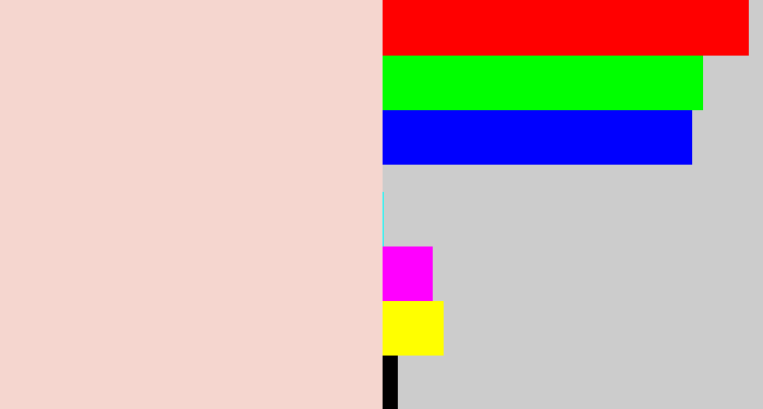Hex color #f5d6cf - pale pink