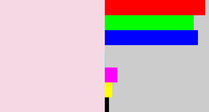 Hex color #f5d8e3 - light pink
