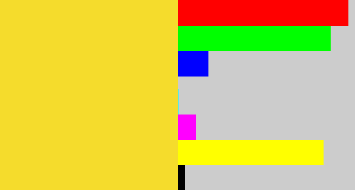 Hex color #f5dc2c - sun yellow