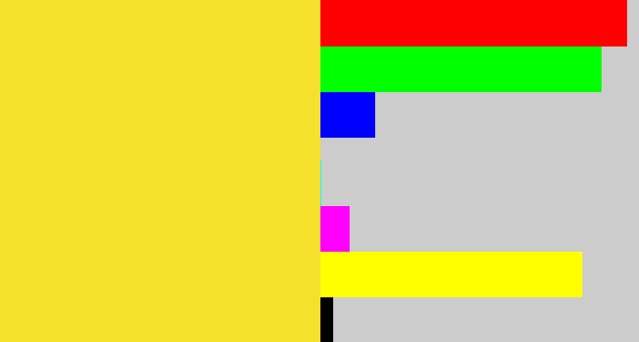 Hex color #f5e02c - sun yellow