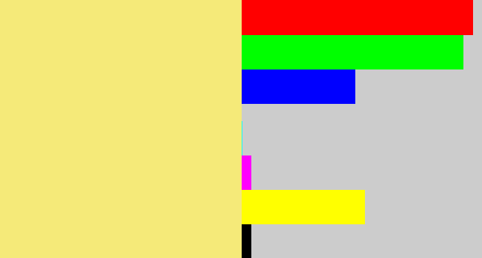 Hex color #f5ea79 - sandy yellow