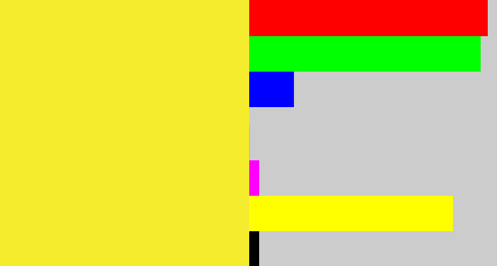 Hex color #f5ec2d - off yellow