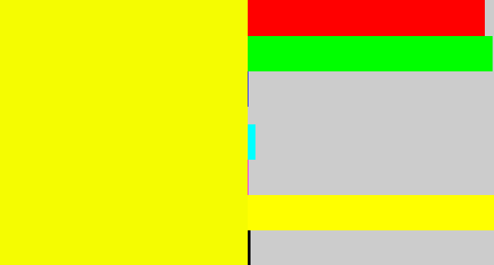 Hex color #f5fc01 - bright yellow