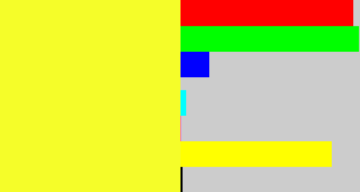 Hex color #f5fd29 - lemon yellow